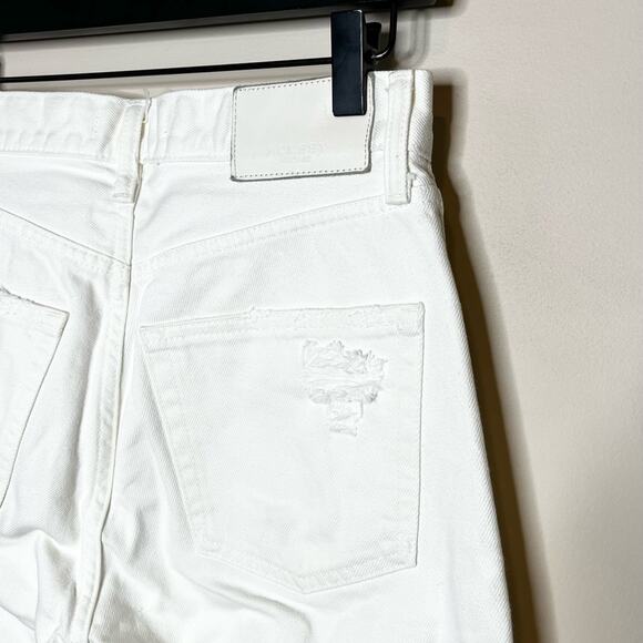 MOUSSY VINTAGE White Wagoner Straight Jeans Distressed Raw Hem Size 26 - Picture 6 of 10